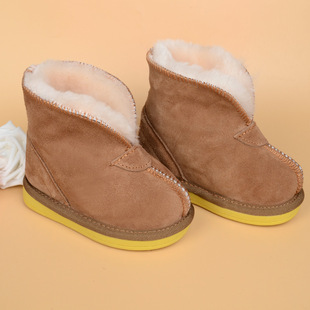 2016冬新款男女儿童 羊毛牛皮 一体保暖防滑儿童雪地靴