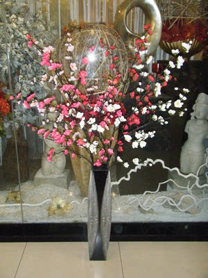 仿真花梅花树/桃花套装 塑料花客厅 绢花落地大花 假花装饰花客厅