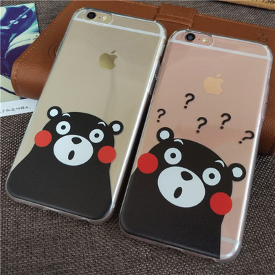 日韩熊本熊iphone6s手机壳创意硅胶套6plus透明苹果6保护壳全包边