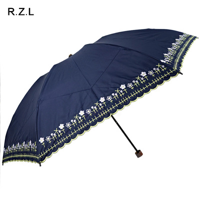 2015新款黑胶遮阳伞超强防晒三折叠防紫外线太阳伞超轻超大晴雨伞