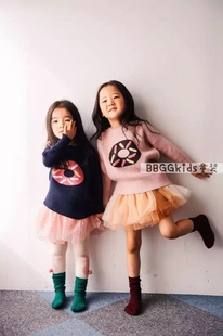 BBGGKIDS 韩国童装2016秋冬 女童宝宝可爱款兔绒毛衣 儿童针织衫