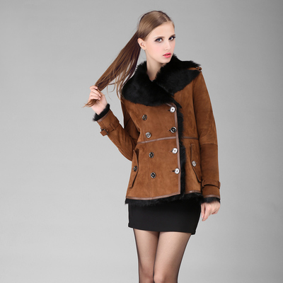 皮草外套新款2015短款高端进口托斯卡纳绵羊皮毛一体皮衣女装大衣
