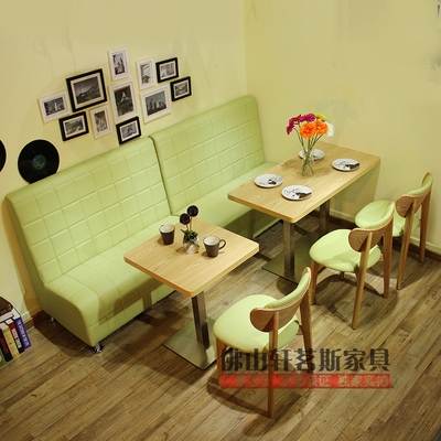 简约西餐厅卡座桌椅组合咖啡厅卡座沙发甜品店奶茶店桌椅沙发定制