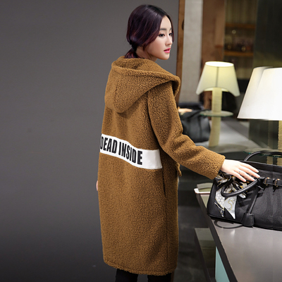 2015冬装新款韩版大码女装带帽羊毛呢外套女中长款呢子大衣