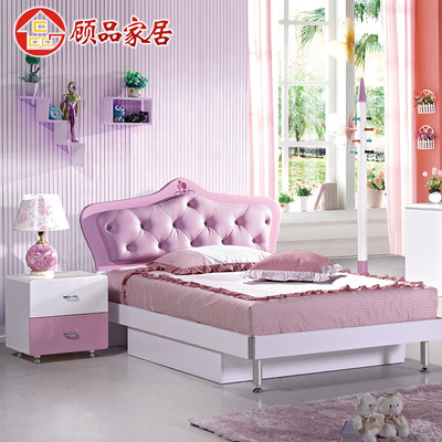 正品包邮青少年四件套现代韩式儿童家具1.2/1.5米木质床特价Q656