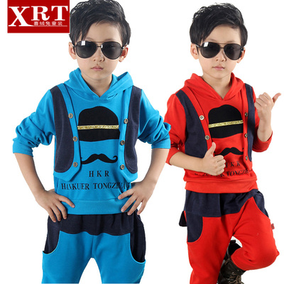 男童套装2015童装春秋新款儿童卫衣男孩两件套韩版潮运动宝宝衣服