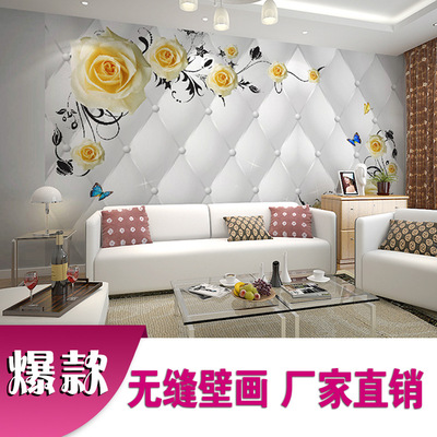3D无缝大型壁画 电视沙发卧室背景墙壁画墙纸壁纸软包玫瑰D-42