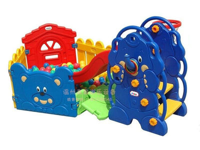 儿童室内滑梯围栏加厚爬行组合栅栏宝宝卡通小熊球池围栏游乐玩具