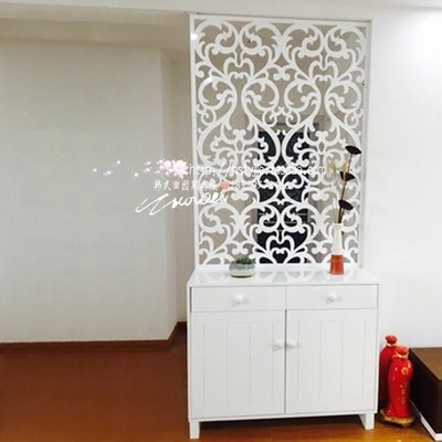 白色烤漆创意镂空玄关柜隔断鞋柜客厅屏风现代简约韩式田园家具城