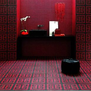 中国红 马赛克瓷砖卫生间浴室红色拼图背景墙墙贴  现代中式墙砖