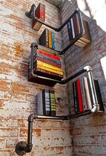 美式复古铁艺书架咖啡馆酒吧吧台个性创意水管壁挂墙角装饰水管架