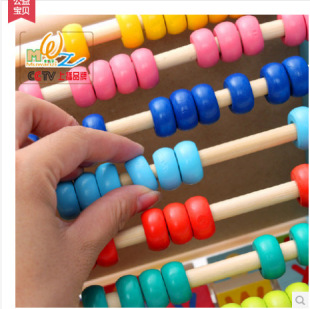 木丸子多功能翻板木制 儿童益智玩具算珠五面学习计算架