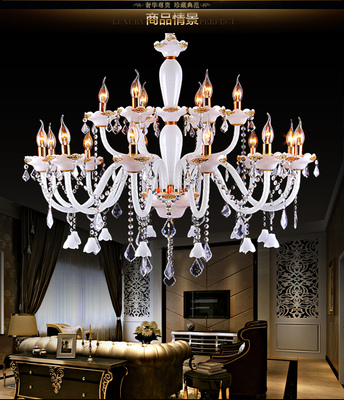欧式简约水晶灯玻璃弯管led蜡烛水晶吊灯豪华客厅灯奢华餐厅灯