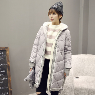 2015冬季新款韩国显瘦中长款棉衣女宽松保暖连帽面包服外套大衣潮