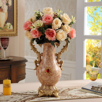 欧式创意树脂花瓶摆件家居装饰品创意时尚奢华高档客厅摆设工艺品
