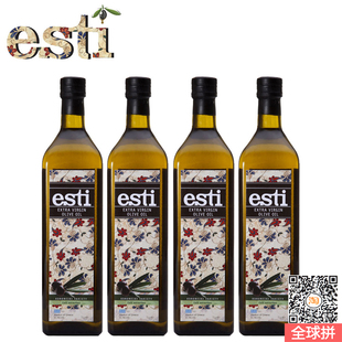 希腊原装进口 ESTI爱丝蒂 希腊特级初榨橄榄油四瓶优惠套装 1LX4