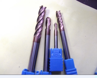 HIBOO钨钢镀钛60度铣刀6*75L4仞平刀 CNC 精雕刀具