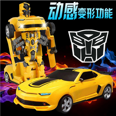 【天天特价】遥控车一键变形金刚4 大黄蜂机器人正版模型男孩玩具