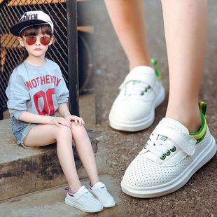 女童白色运动鞋2016年新款儿童鞋夏季透气网鞋男童小白鞋镂空网面