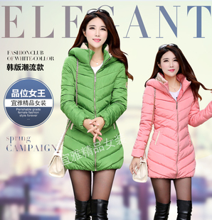 2015冬装新款韩版棉衣棉服女中长款修身大码外套羽绒棉服加厚棉袄