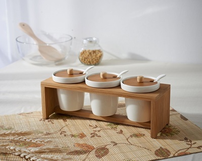 欧式圆形陶瓷调味罐调味瓶陶瓷调料盒盐罐套装创意厨房杂货用品