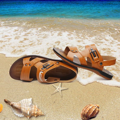 2016新款夏季男士凉鞋拖鞋超纤休闲两用沙滩鞋男韩版露趾防滑凉鞋