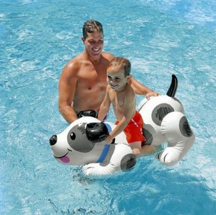 INTEX正品57521斑点狗儿童水上充气坐骑 儿童戏水玩具游泳圈 包邮
