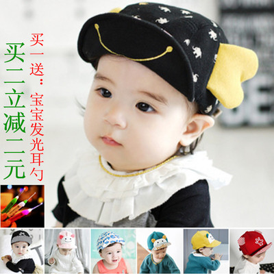 2016春款新品韩版儿童卡通百搭小宝宝软沿棒球帽批发