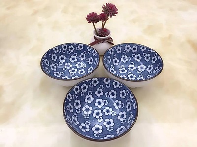 特价2个包邮瓷碗日式小米饭碗釉下彩陶瓷餐具套装和风饭碗小汤碗