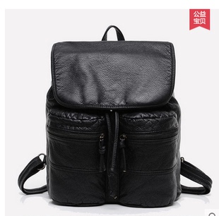 2015新款赵默笙明显同款双肩包女韩版潮学生旅行书包休闲洗水皮包