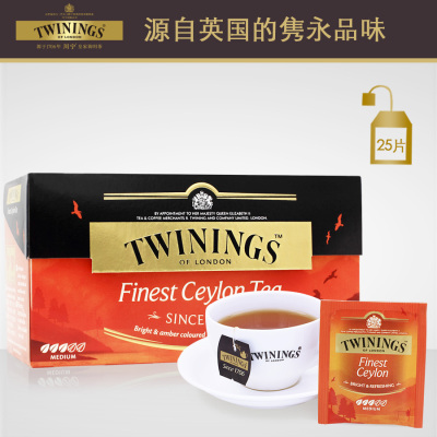 英国川宁Twinings 精品锡兰红茶 25片装 茶包 波兰进口红茶