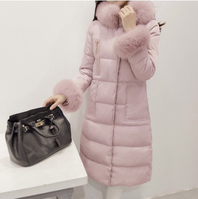 2015冬季奢华大毛领羽绒服女韩版新款修身加厚中长款