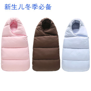 高档新生婴儿睡袋可把尿防踢被保暖防风两用纯棉秋冬双拉链式抱被