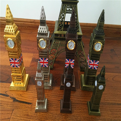 英国伦敦大本钟模型个性金属建筑铁塔钟表摆件皇家伊丽莎白塔包邮