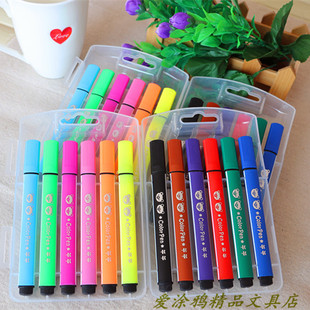 掌握12色大容量舒适粗头学生画笔儿童绘画专用三角笔杆可洗水彩笔