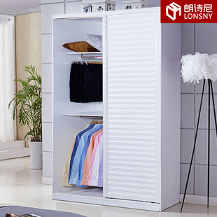 朗诗尼 定制移门卧室推拉门衣柜 现代简约两门木质整体大衣橱广州