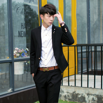 2015春季新款男士小西装 韩版修身青年男西服外套潮男休闲小西服
