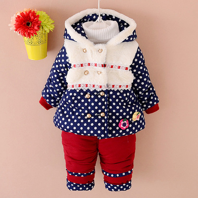 女宝宝冬装套装6个月婴儿衣服婴幼儿棉袄冬季加厚两件套0-1-2-3岁
