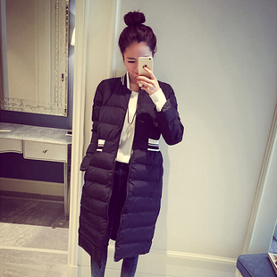 翩然2015冬季新款女装 韩版通勤中长款修身棉衣外套立领棉袄棉服