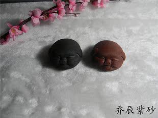 大猪头（福）   宜兴正品手工紫砂茶宠 精品雕塑 茶玩摆件