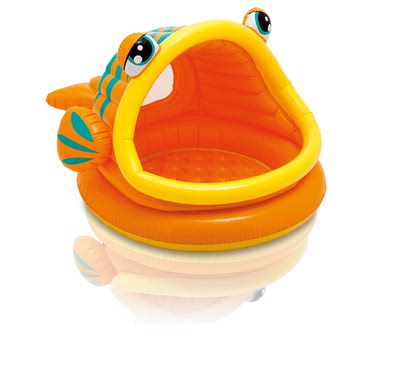 INTEX大嘴鱼充气游泳池遮阳戏水池婴儿浴盆 沙池海洋球池送充气泵
