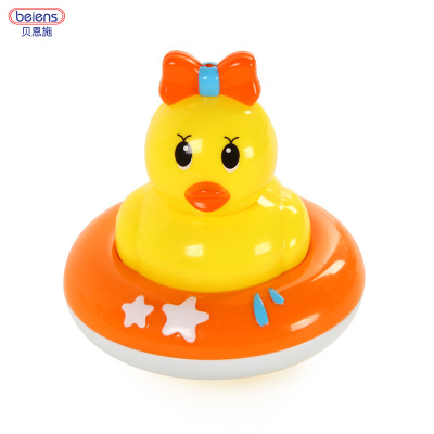 贝恩施正品小黄鸭洗澡戏水玩具套装宝宝沐浴喷水游泳池婴儿童玩具