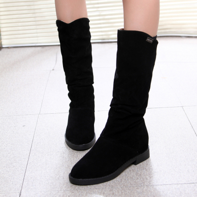 2015韩版平跟长靴春秋冬季高筒女靴子平跟中靴长筒骑士靴女鞋子