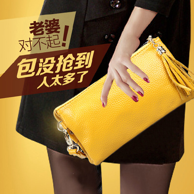 2016新款女士钱包韩版时尚化妆包牛皮手拿包手机钱包女 长款 包包