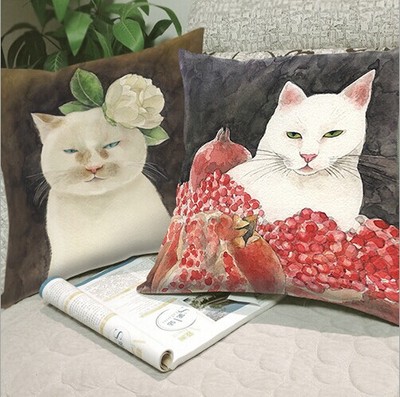 猫咪抱枕可爱动物超萌居家居沙发靠垫日式韩式田园小清新风可拆洗