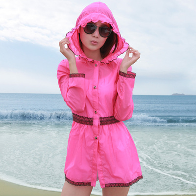 2016女装春夏新款防晒衣服 连帽长袖超薄防紫外线皮肤沙滩衫外套