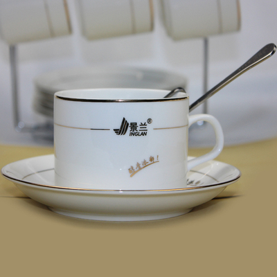 欧式骨瓷咖啡杯套装 高档金边陶瓷马克杯 陶瓷咖啡杯碟 两件包邮
