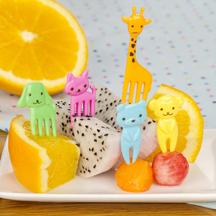 日本可爱动物便当水果叉 便当装饰叉 迷你饭团便当签 装饰小叉子