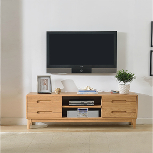 简约现代电视柜日式北欧风情实木电视柜客厅家具落地橡木电视柜