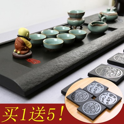传奇单层石材茶具品牌大号石头茶海特价包邮乌金石厂家直销